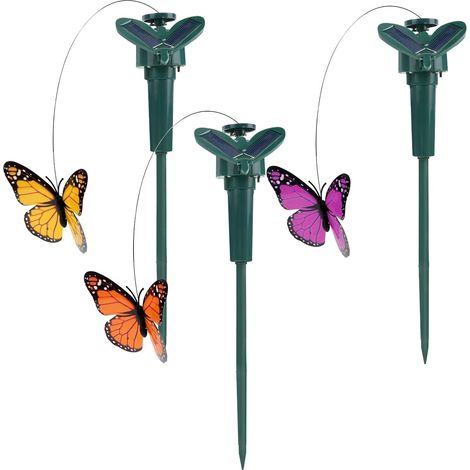 Lot de 3 Colibri, Solaire, Piles, Plastique ABS PVC, Extérieur Jardin Terrasse