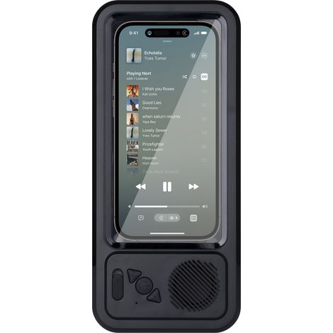 Support Téléphone Étanche Tactile pour Salle de Bain avec Haut-parleur Bluetooth Portable - Idéal pour Regarder des Séries, Modèle Z07 Noir-lsw