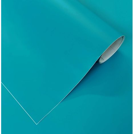 Vinyle adhésif décoratif turquoise mat de 60 x 300 cm pour meubles, cuisine, murs, fenêtres, travaux manuels (1/5)