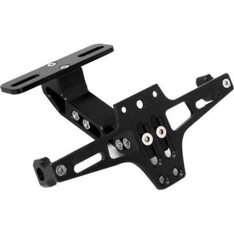 Support Plaque D Immatriculation Moto - Aluminium - Réglable Télescopique - Avec Éclairage LED 12 V - Pour Remplacement Original - 1 Pièce (1/4)