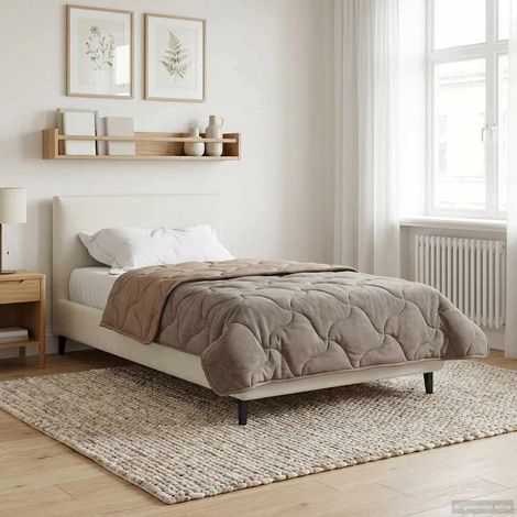 Ganzjahresbettdecke Gepolstert Taupe 135 x 220 cm