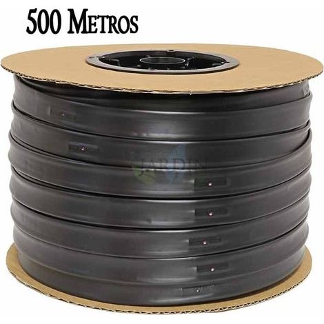 Cinta plana Riego por Goteo 16mm, Tubo riego por goteo cada 20 cm, 500 metros, Tuberia plana agricola de caudal 1,16 litros/hora (1/5)