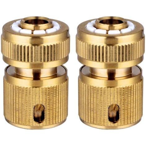 2 Pièce Raccords Rapide Tuyau d'arrosage en Laiton, Rapide Raccord Connecteurs pour Tuyau d’arrosage dans Le Jardin 1/2" Quick Connectors (1/5)