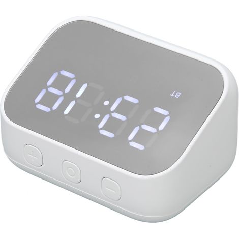 Réveil Bluetooth 5.0 Haut-Parleur 5W avec Affichage Numérique et Contrôle Vocal, Batterie 1500 mAh pour Chambre Blanc (1/5)
