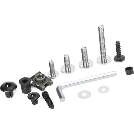 173-teiliges Motorradverkleidungs-Schraubenset, Windschutzscheiben-Karosserieschrauben, Muttern, Befestigungsmaterial für Motorräder, Silber (1/5)