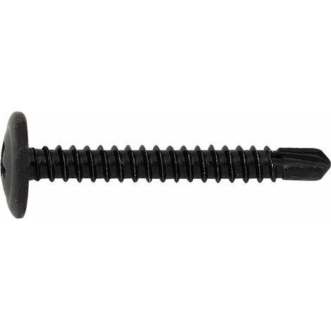 500 vis autoperceuses PH2, tête bombée basse 4,2 x 25 mm zingué noir pour tôle et PVC - TAEN4225 - Index