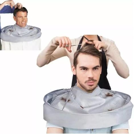 Mantellina da parrucchiere anti-pelo di alta qualità color argento  Grembiule da parrucchiere  Mantellina per adulti  Mantellina per bambini  Per donna e uomo  Kit da parrucchiere  Mantellina da parru (1/4)