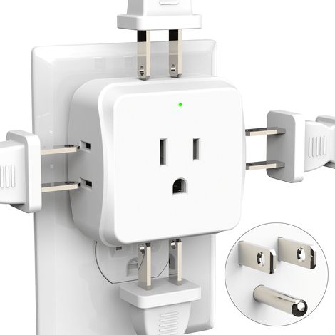 5-fach Steckdosenleiste, multifunktionale Wandsteckdose, Überspannungsschutz, Mini-Steckeradapter, unverzichtbar für Kreuzfahrtschiffe, geeignet für Haushalte, Hotels, Büros, Studentenwohnheime, weiß.