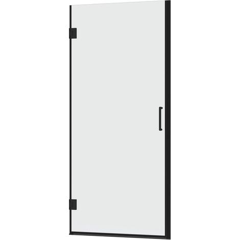 FugaFlow Efficiente Vetro 5000 Porte de douche 75x200cm sans profilé avec verre de sécurité anticalcaire noir mat (1/4)