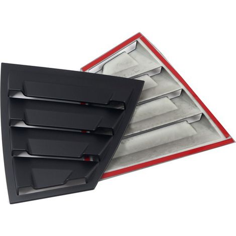 1 set. Color: Matte Black. Material: ABS. Rear quarter window louver decorative cover for cars. (1/5)