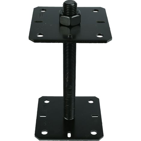 Verstellbarer Pfostenhalter Schwarz M24 für 13 x 13 bis 20 x 20 (1/2)
