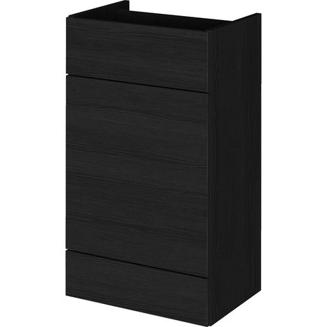 Hudson Reed Fusion WC Unit 500mm Wide - Charcoal Black Woodgrain (1/4)