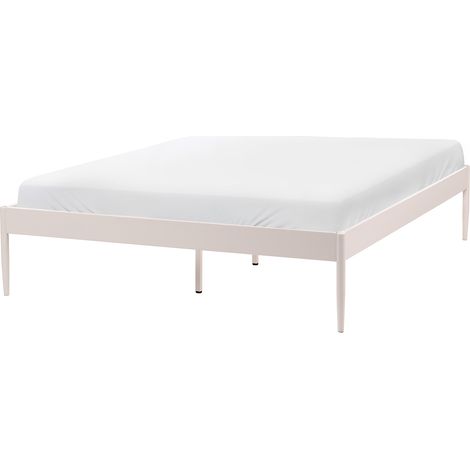 Cama con somier de metal 140 x 200 cm listones industrial beige claro Vaurs (1/5)