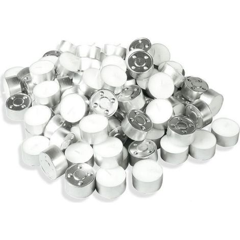 Candele tealight, bianche, 100 pezzi.
