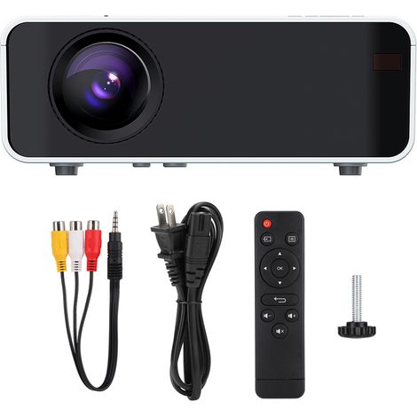 Projecteur Portable 3D HD 480p W80 Lecteur Multimédia pour Cinéma Maison Blanc 110-240V (1/5)
