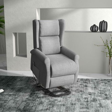 Relaxsessel, Aufstehhilfe, Liegefunktion, bis 200kg, 72,5x94x109cm, Grau (1/5)