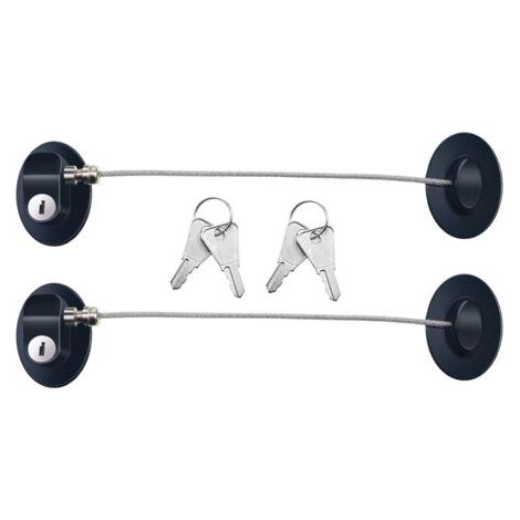 3 Pièces de Serrure de la Porte du Réfrigérateur Serrure Adhésive Forte de Porte du Congélateur Verrou de Tiroir de Fichier Serrure d'Armoire de Sécurité Enfant avec Clés (Noir) (1/5)