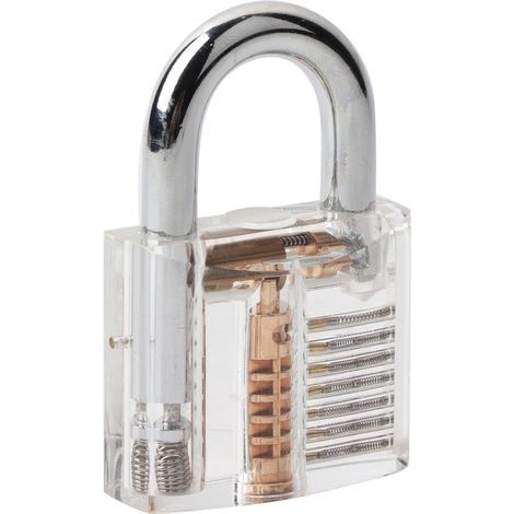 Ensemble de cadenas Pick Cutaway Practice Lock avec outil de kit de crochet de retrait de clé Transparent (1/5)