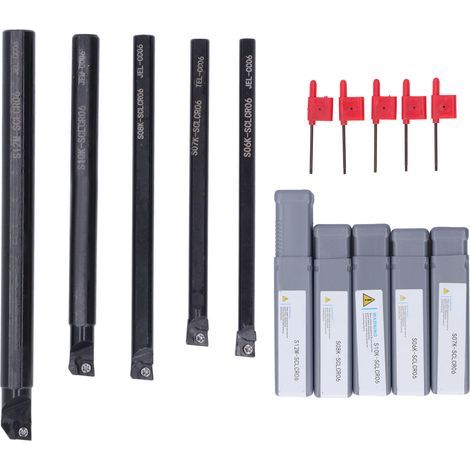 5 ensembles de supports d'alésage CNC, porte-outils de tournage en acier à grande vitesse avec clé pour outil de tour (1/5)