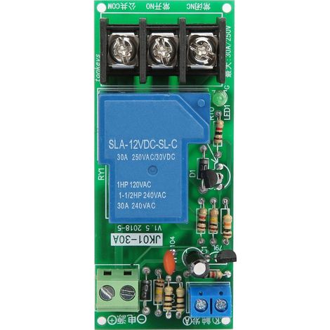 Interruttore Timer, DC12V, Modulo Relé di Ritardo 0-60min, Controllo ON/OFF, 30A 250VAC/30VDC (1/5)