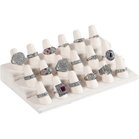 Ringhalter, Ringständer für 18 Finger, schwarzer Samtringhalter für Schmuck (1/3)
