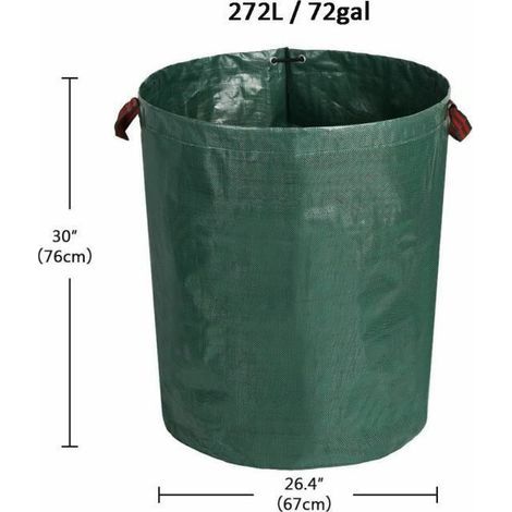 Royaluxe - Green rubbish bags, large capacity garden rubbish bags 300, 400, 500L, 272L Outdoor (1/4)