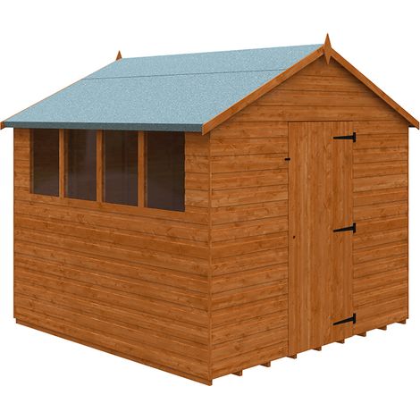 8x8 Super Apex 12mm Shed - L235 x W235 x H231.9 cm - Solid Wood/Softwood/Pine - Burnt Orange