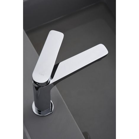 Robinet de lavabo avec mitigeur  Modèle NAPLES  Couleur gris finition chrome [ IMEX® ] (1/3)
