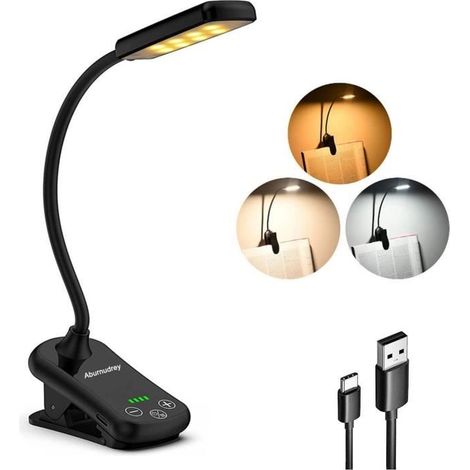 Lampe de Lecture - AUDBURN - Rechargeable - 3 Modes D\'éclairage - Noir-Ywey (1/4)