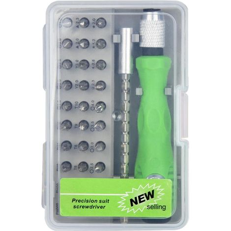 Mini Set Tournevis Kit d'outils de précision portable 32 en 1 Tournevis Pour Montre Pour PC, Téléphone, Montre, Lunettes, Voiture, Camion, Batterie, Maison, Bureau (1/5)