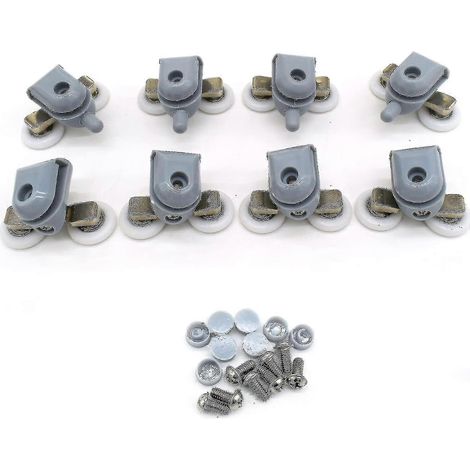 Roulettes de porte de douche double de 23 mm de diamètre - Pièces pour remplacement sur salle de bain - lot de 8 - pour installation sanitaire
