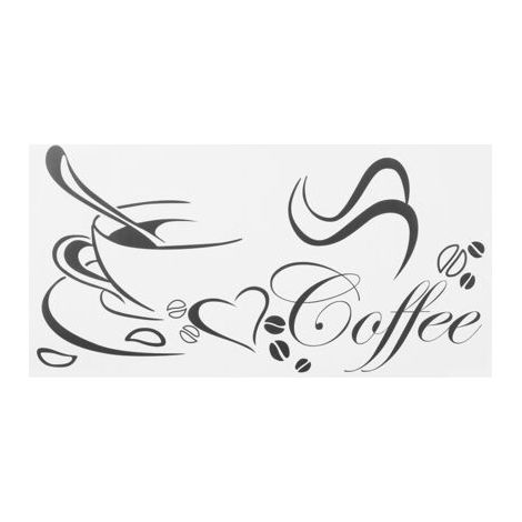 Dekorativer Wandaufkleber mit markantem Kaffeetassenmotiv, 2 Stück, für Küche und Wohnzimmer (1/4)