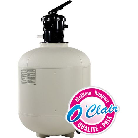 Piscine Center O'Clair – Filtre à sable 600 mm – Débit 14 m³/h – Vanne 6 voies – Compatible jusqu'à 56 m³ – Pour piscines jusqu'à 56 m³ (1/5)