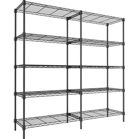 Organisation modulable - Étagère à chaussures 5 niveaux pour garage ou couloir - Métal solide avec structure filaire ajustable 59x59x13,8 pouces - Installation facile - Couleur : noir (1/5)