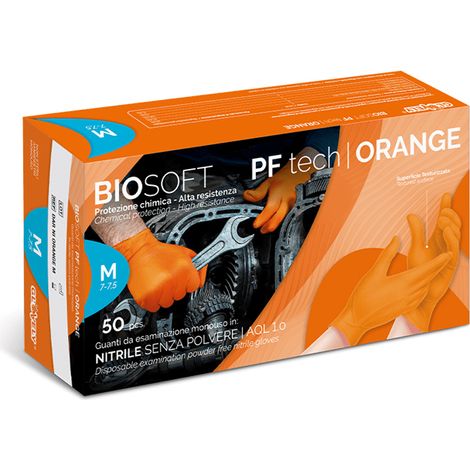 RAYS GUANTI NITRILE MONOUSO NO POLVERE S/M/L/XL 50pz GLOVELY BIOSAFE PF TECH, " S "