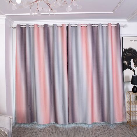 Panneau de rideau à rayures dégradées pour salon, chambre à coucher, rideau séparateur d'hôtel (2) (1/5)