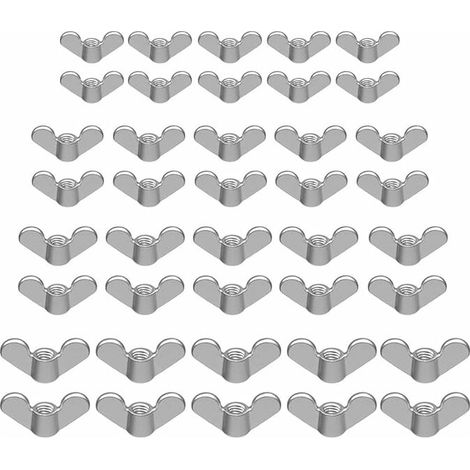 Ecrou Papillon 40 Pièces Ecrous à Ailettes M4 M5 M6 M8 Ecrou à Oreille pour Kit Outils Fixations de Bricolage (1/5)