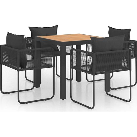 Maison Exclusive - Set da Pranzo da Giardino 5 pz in Rattan PVC Nero e Marrone (1/5)