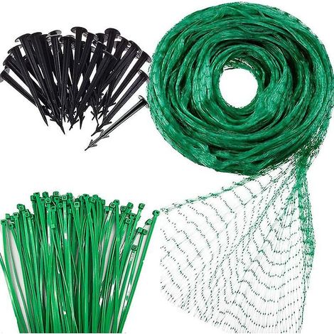 Polyethylen-Vogelschutznetz mit Befestigungspfählen, 20 Stäben, 50 Nylonseilen - 4 m x 10 m - Ideal zum Schutz von Gärten, Gemüsebeeten und Teichen (1/5)
