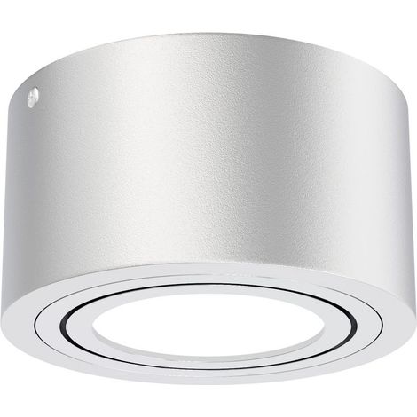 LED Aufbauleuchte Deckenlampe 5 W schwenkbar 3000K Silber Ø 9cm Metall Briloner