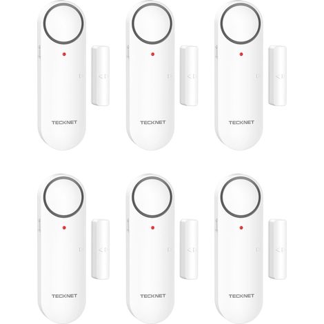 Alarme Porte et Fenêtre, Alarme Maison avec Réglage du Volume sur 3 Niveaux et Alerte LED, Sirène Facile à Installer avec commutateur de Mode pour Garage/Bureau/Appartement/Hôtel (6 Pièces) (1/5)