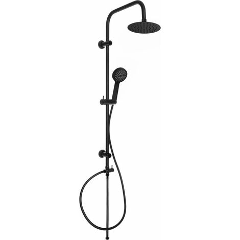 Carre RG065 Solid Brass Modern Double Shower Set with Round Shower Head and Hand Held Hand Shower - Easy Install (1/5)