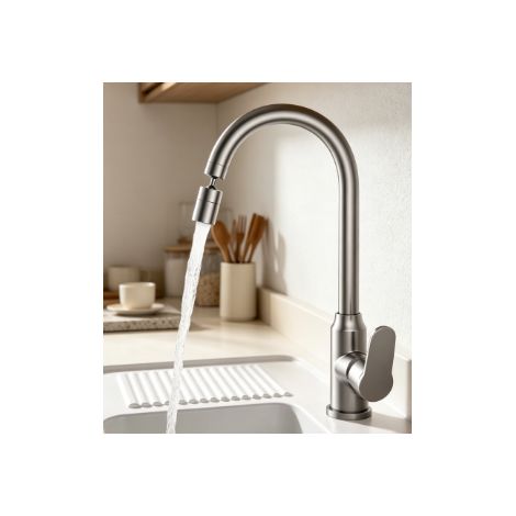 Robinet mitigeur de cuisine en cuivre massif eau chaude froide 2 en 1 pour évier cuisine lavage vaisselle bac à linge balcon robinet domestique multi‑usage (1/5)