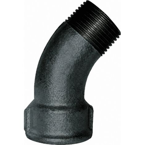 Winkelstück verformbar 45°, 15x21, männlich weiblich schwarz