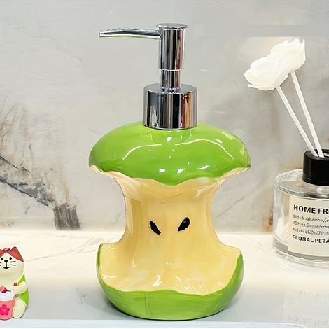 [14 Jahre] Origineller und kreativer Seifenspender aus Keramik in Form eines Apfelherzens, geeignet für verschiedene Duschen - AquaForge (1/5)