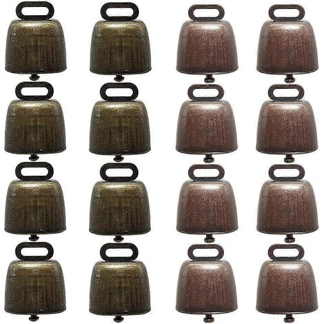16 cloches en cuivre pour vaches, chevaux et moutons, petites cloches en laiton pour élevage de bovins et de chèvres, cloches puissantes pour chevaux à longue portée, cloches en fer pour chevaux (1/5)