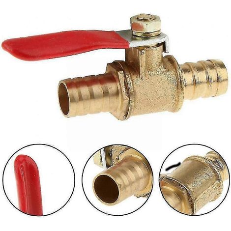 Raccord cannelé en laiton de 10 mm pour tuyau d'arrêt d'eau, d'huile, d'air, de gaz et de carburant connecteur à bille pour contrôleur pneumatique raccord U0n7 (1/5)
