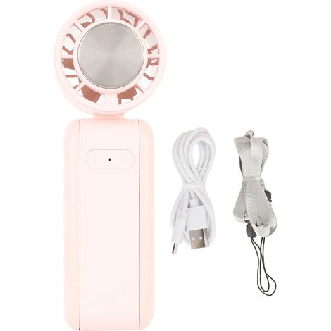 Ortviai Ventilateur Portable Rechargeable 5 Vitesses avec Refroidissement Semi-conducteur - Rose (1/5)