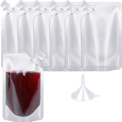 Waterzak - 946 ml - 1024 ml - 118 ml - Transparant - Herbruikbaar - Lekvrij - Voor Water Alcohol Sap - 10 Stuk (1/5)