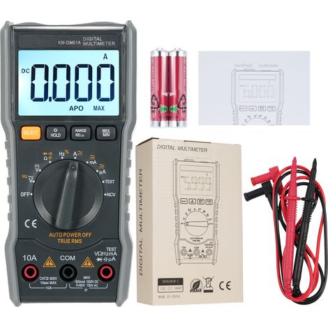 Multimètre numérique intelligent KM-DM01A auto-range 6000 counts NCV avec détection fil neutre/live et backlight (1/4)